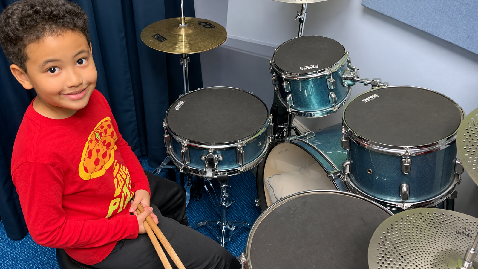 Young drummer at Thrive